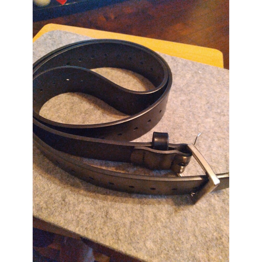 Black Leather Belt Classic Style Adjustable Buckle Fashion‎ Accessory